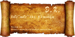 Dömölki Klaudia névjegykártya