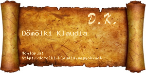 Dömölki Klaudia névjegykártya